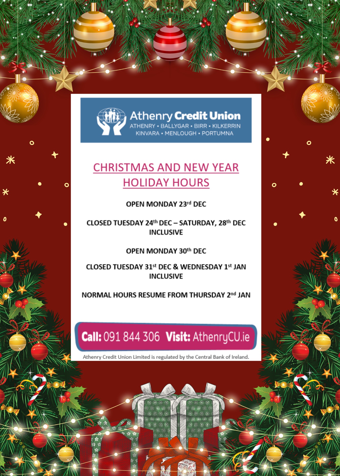 Christmas Opening Dates